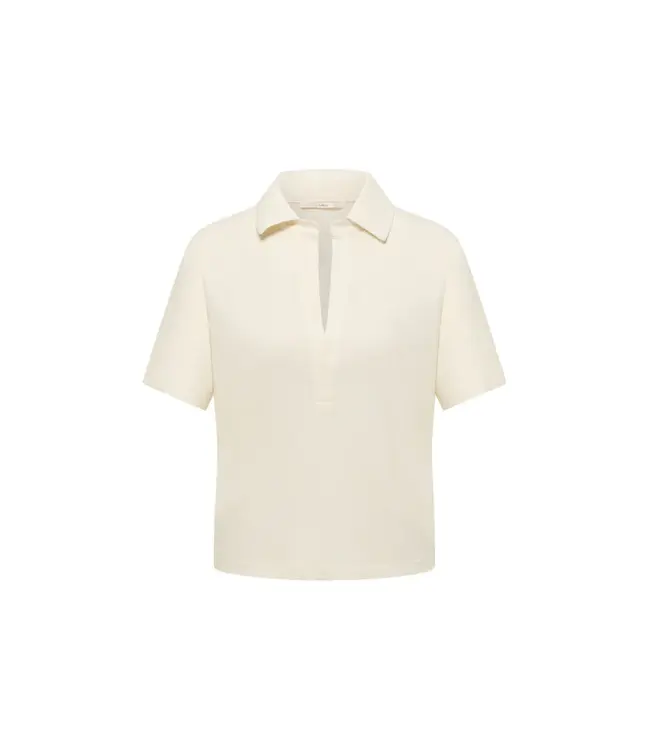 LANIUS •• Shirt met polo kraag OCS | Natural Undyed