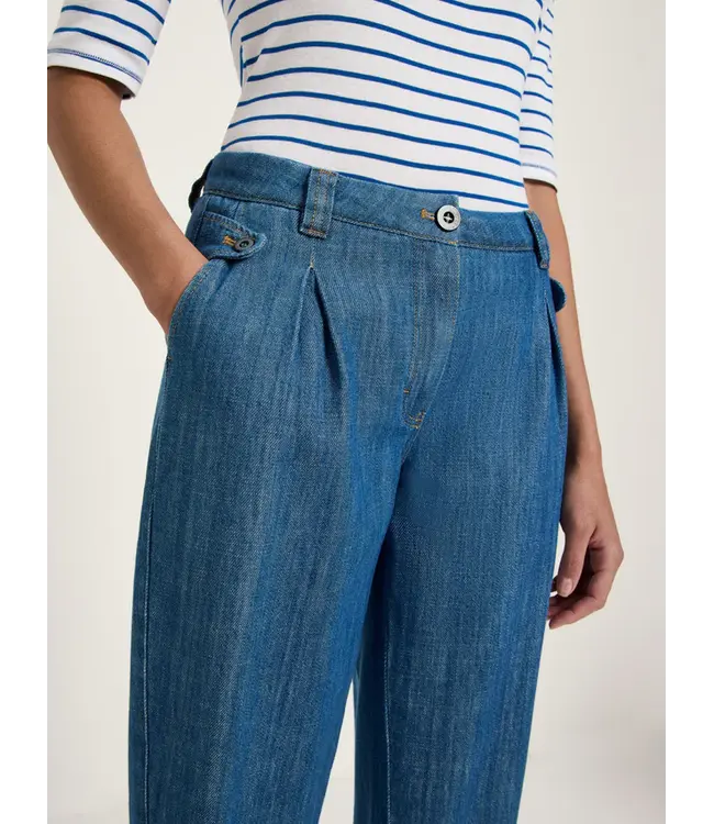 LANIUS •• Jeans met plooien | Mid Blue Denim