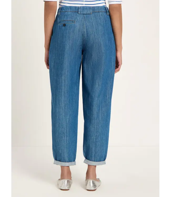 LANIUS •• Jeans met plooien | Mid Blue Denim