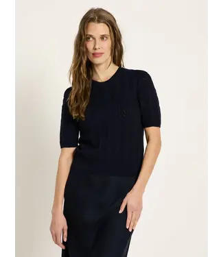 LANIUS •• Short-sleeved sweater GOTS | Midnight