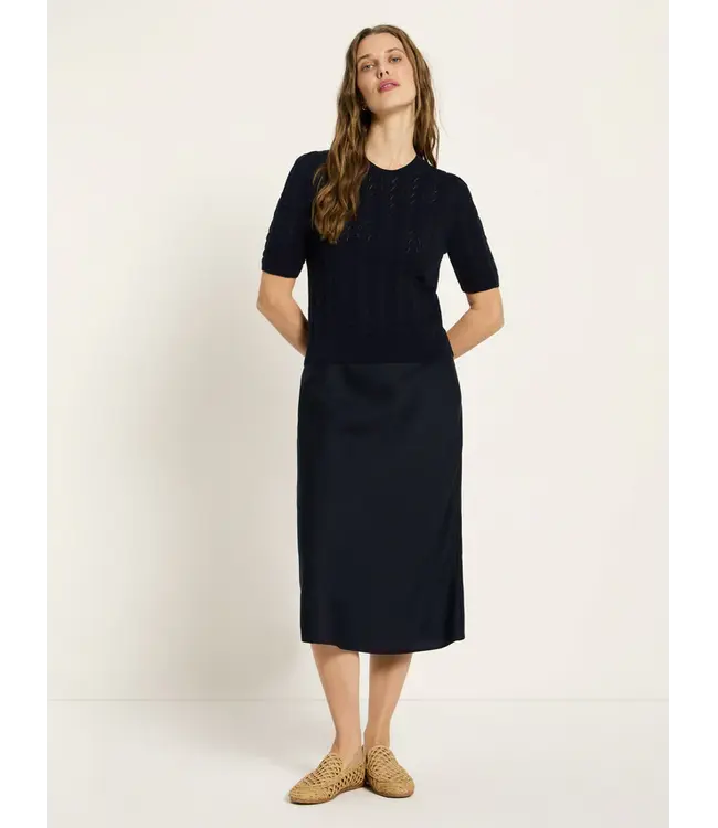 LANIUS •• Short-sleeved sweater GOTS | Midnight