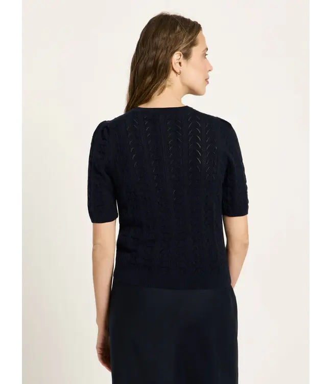 LANIUS •• Short-sleeved sweater GOTS | Midnight