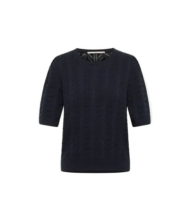 LANIUS •• Short-sleeved sweater GOTS | Midnight