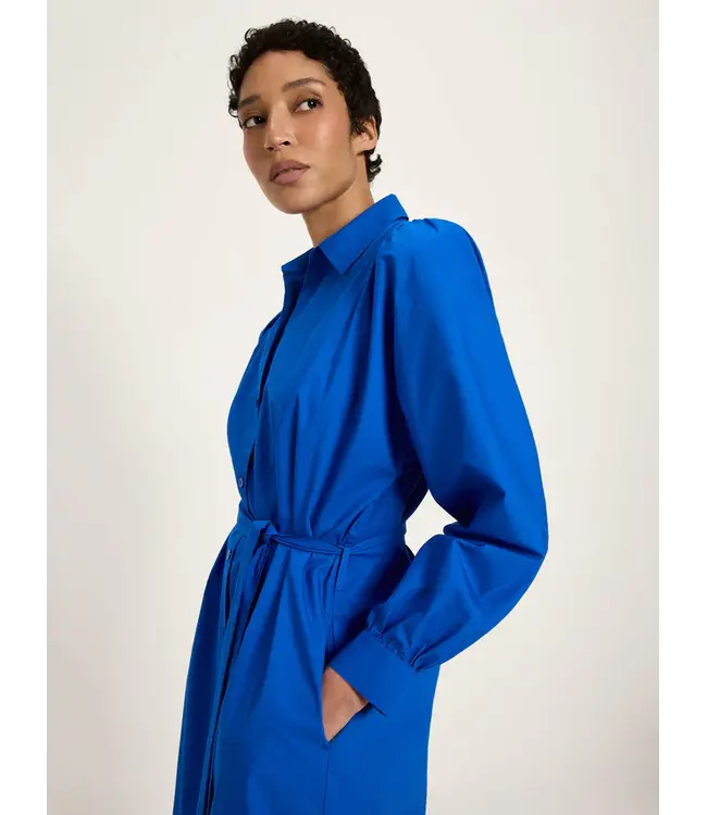 LANIUS •• Jurk met ruffels | Lapis | Kleid mit Kräuseln