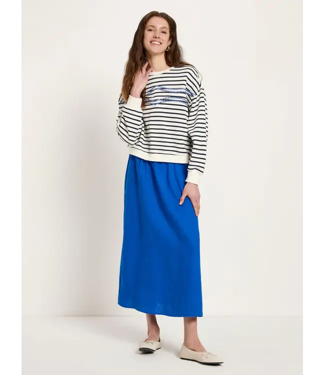 LANIUS •• Statement sweatshirt GOTS | Creme/ Midnight