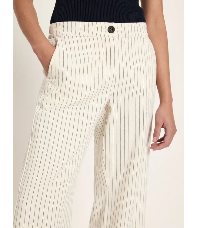 LANIUS •• Striped Marlene trousers GOTS | White/ Black
