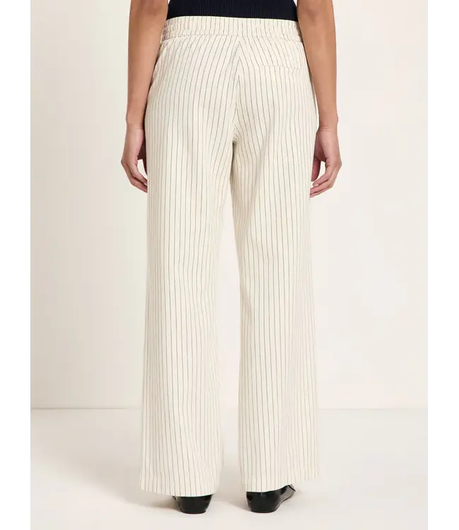 LANIUS •• Striped Marlene trousers GOTS | White/ Black