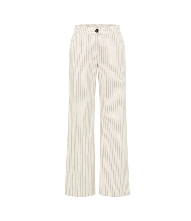 LANIUS •• Striped Marlene trousers GOTS | White/ Black