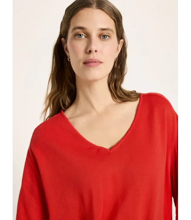 LANIUS •• Knitted shirt GOTS | Lava Red