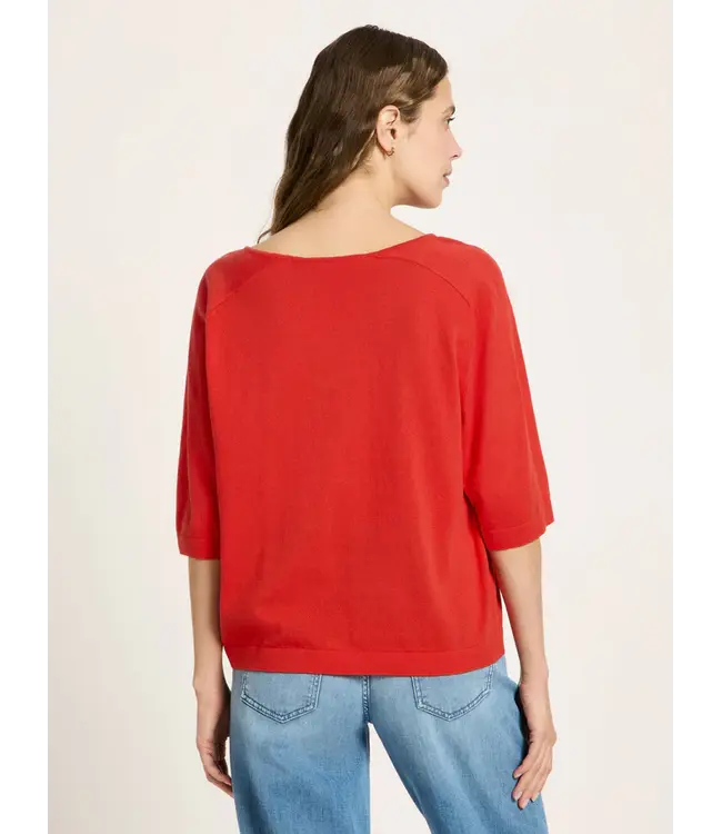 LANIUS •• Knitted shirt GOTS | Lava Red