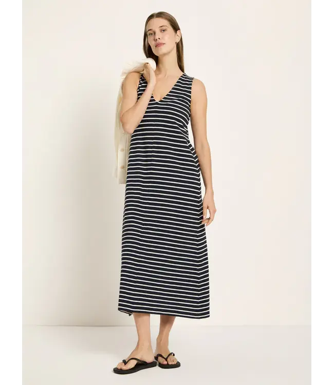 LANIUS •• Maxi Dress Sleeveless GOTS | Onyx/ Creme