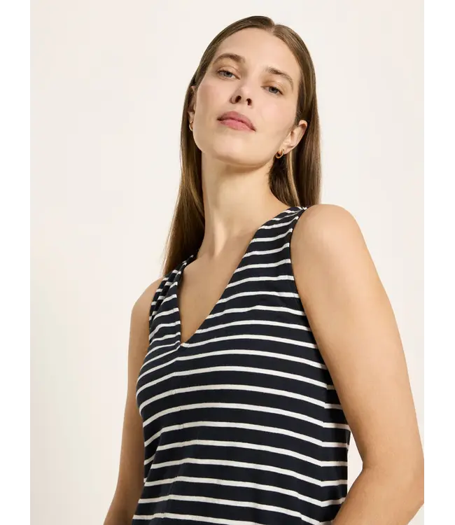 LANIUS •• Maxi Dress Sleeveless GOTS | Onyx/ Creme