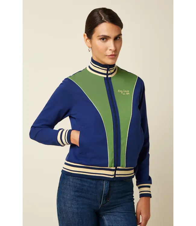 KING LOUIE •• Colorblock Coljack Daytona Sweat | Beacon Blue