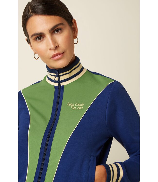 KING LOUIE •• Colorblock Coljack Daytona Sweat | Beacon Blue