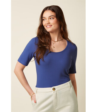 KING LOUIE •• Carice Top Uni Rib | Amparo Blue
