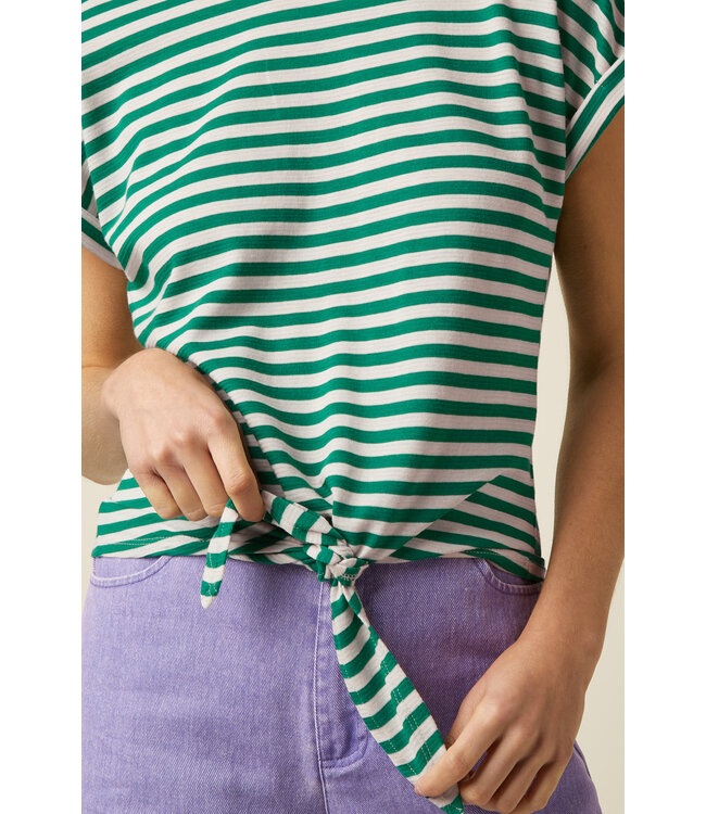 KING LOUIE •• Aria Knot Shirt Chopito Stripe | Ultra Green