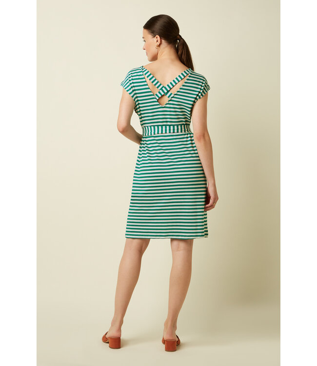 KING LOUIE •• Manon Dress Chopito Stripe | Ultra Green