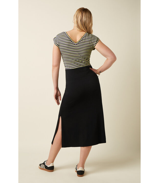 KING LOUIE •• Border Midi Skirt Silva | Black