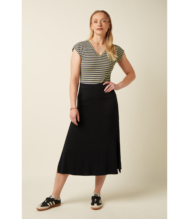KING LOUIE •• Border Midi Skirt Silva | Black