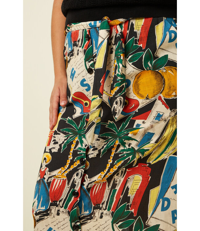 KING LOUIE •• Lola Button Skirt Tropez | Black