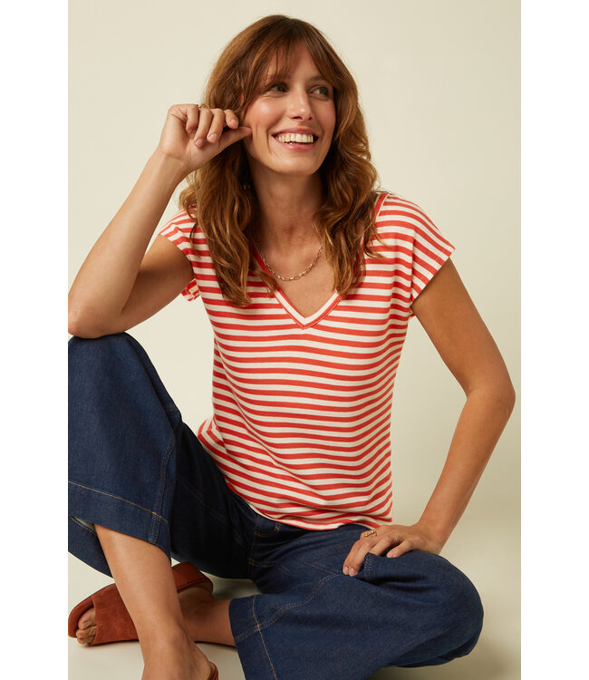 KING LOUIE •• Double V Top Chopito Stripe | Summer Fig