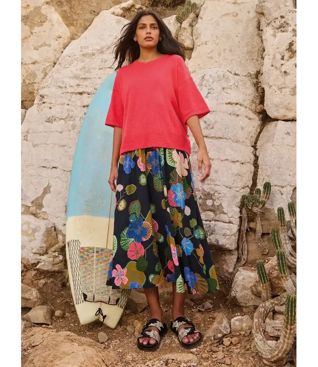 WHITE STUFF •• Abigail Midi Skirt | Navy Print