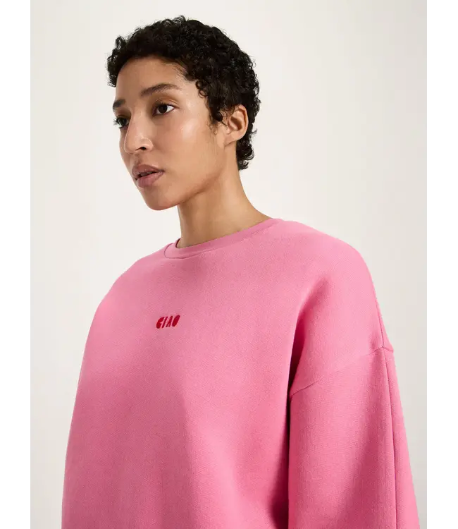 LANIUS •• Statement Sweatshirt GOTS | Bright Orchid