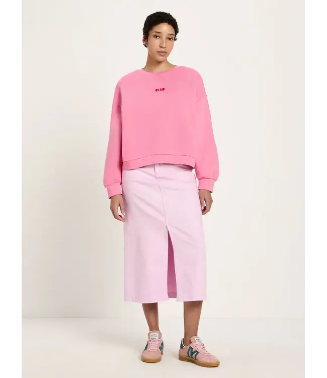 LANIUS •• Statement Sweatshirt GOTS | Bright Orchid