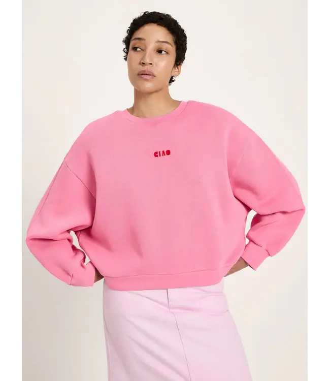 LANIUS •• Statement Sweatshirt GOTS | Bright Orchid