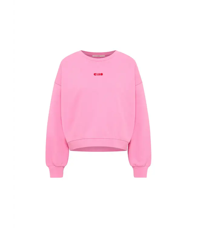 LANIUS •• Statement Sweatshirt GOTS | Bright Orchid