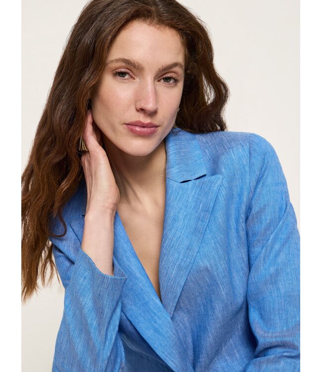 LANIUS •• Linnen Blazer OCS | Lapis / Creme