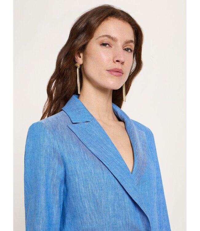 LANIUS •• Linnen Blazer OCS | Lapis / Creme