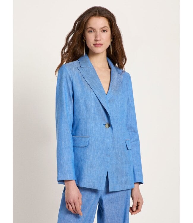 LANIUS •• Linnen Blazer OCS | Lapis / Creme