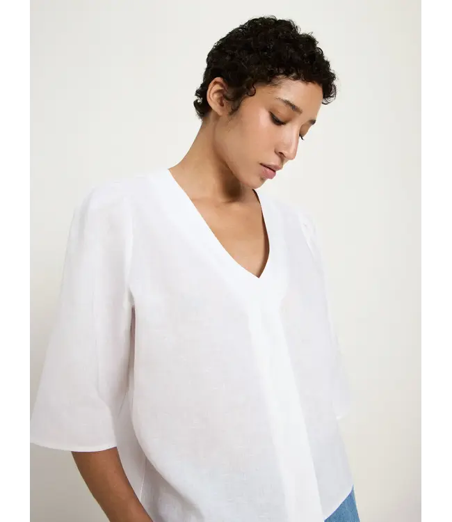 LANIUS •• 3/4 Sleeve Blouse GOTS | White