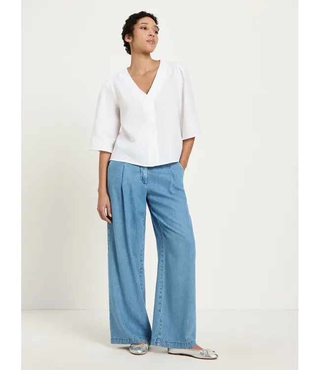 LANIUS •• 3/4 Sleeve Blouse GOTS | White