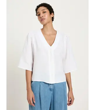 LANIUS •• Linnen Blouse 3/4 mouw | white
