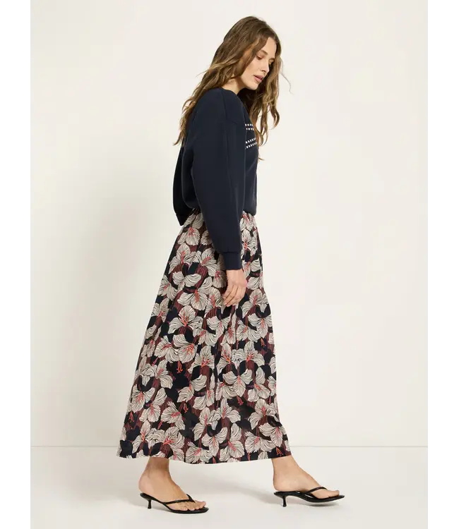LANIUS •• Midi Rok GOTS | Print Bloom Onyx