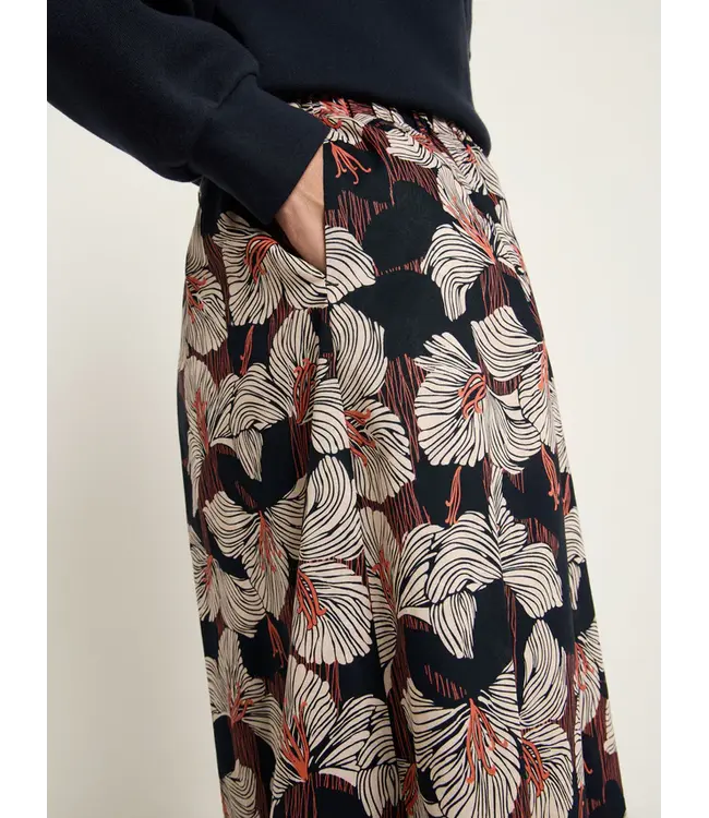 LANIUS •• Midi Rok GOTS | Print Bloom Onyx
