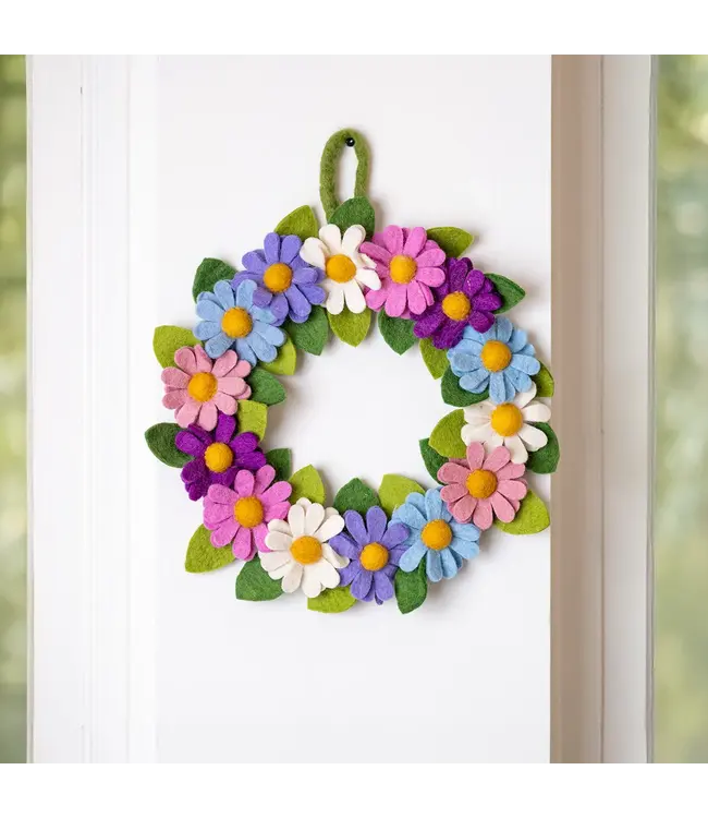 SJAAL MET VERHAAL  •• Krans Margietjes Violettinten