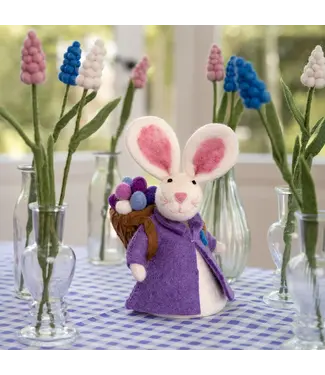 SJAAL MET VERHAAL  •• Decoratie Haas met mand | Lila