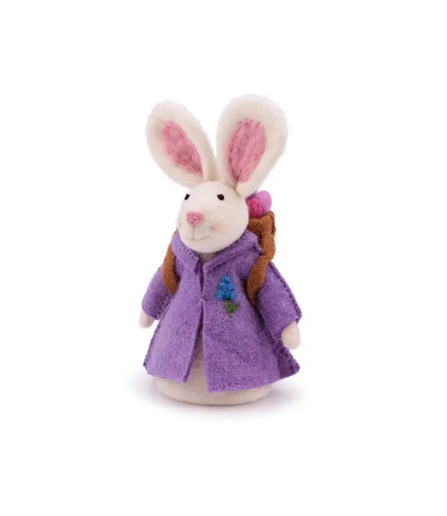 SJAAL MET VERHAAL  •• Decoratie Haas met mand | Lila