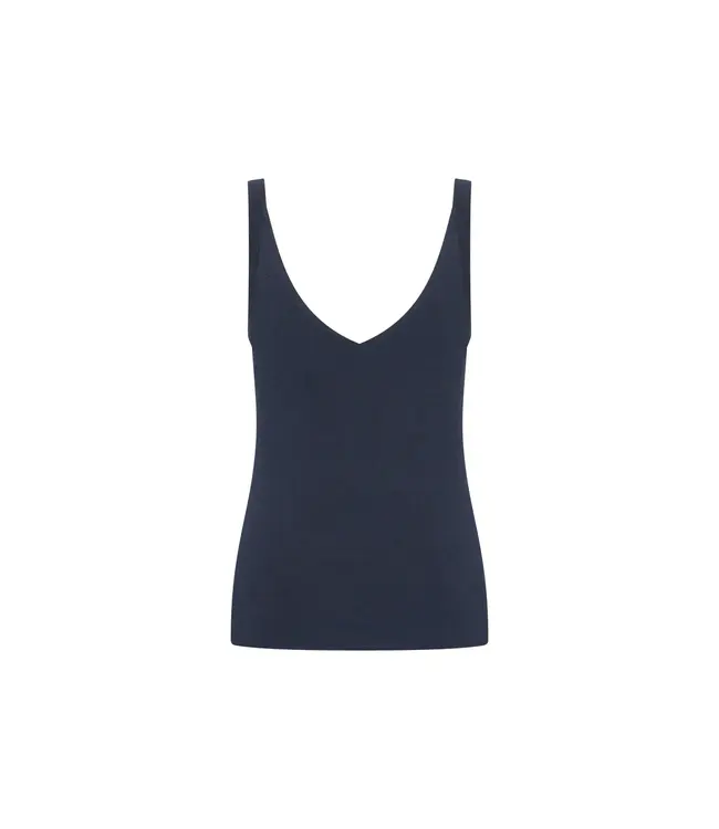 ZILCH •• Gebreid singlet van bamboe viscose | Navy