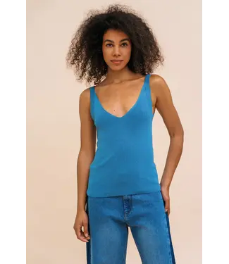 ZILCH •• Gebreid singlet van bamboe viscose | Jeans