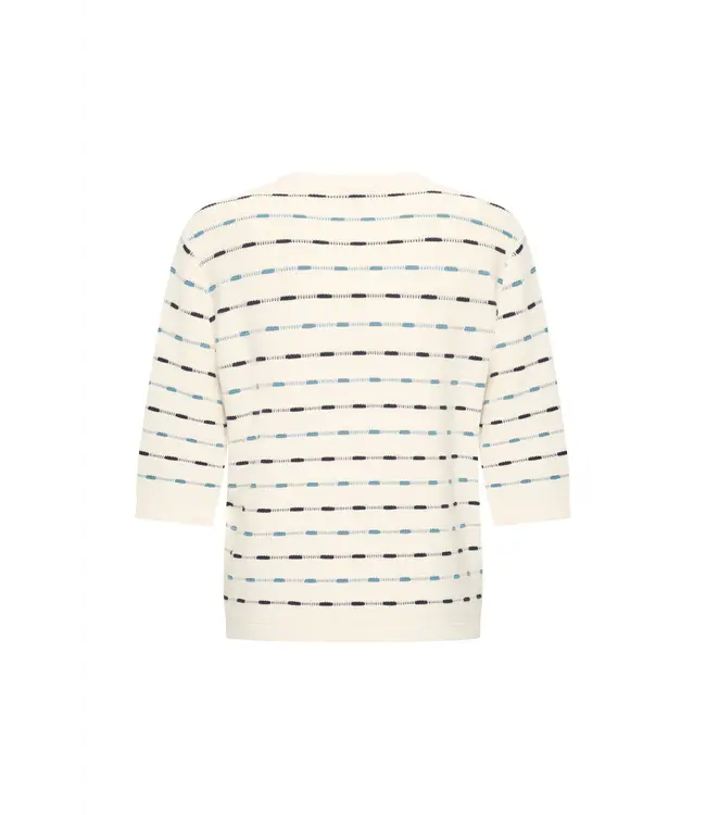 ZILCH •• Organisch katoenen vest met halflange mouw | Multi Navy