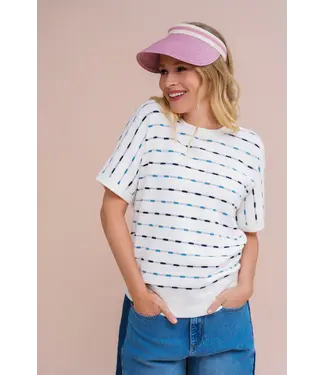 ZILCH •• Top met boxy pasvorm | Multi Navy