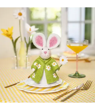 SJAAL MET VERHAAL  •• Decoratie Haas Groen met Margrietjes