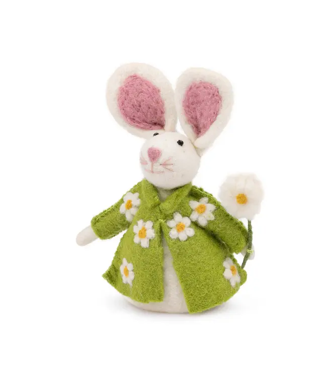 SJAAL MET VERHAAL  •• Decoratie Haas Groen met Margrietjes