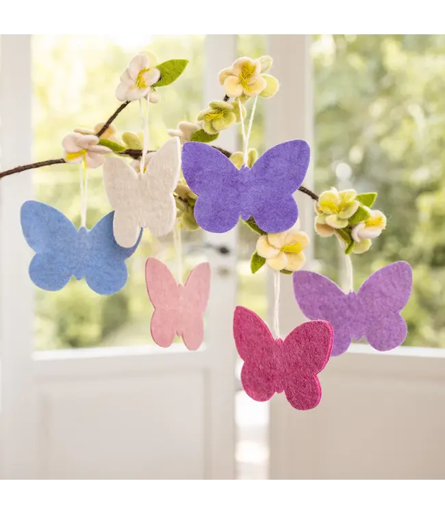 SJAAL MET VERHAAL  •• Hanger Vlinder Violettinten | in 2 formaten