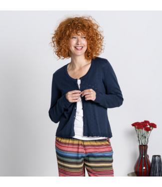 Heidekönigin •• bio-Katoenen ajour vest HOLA | indigo