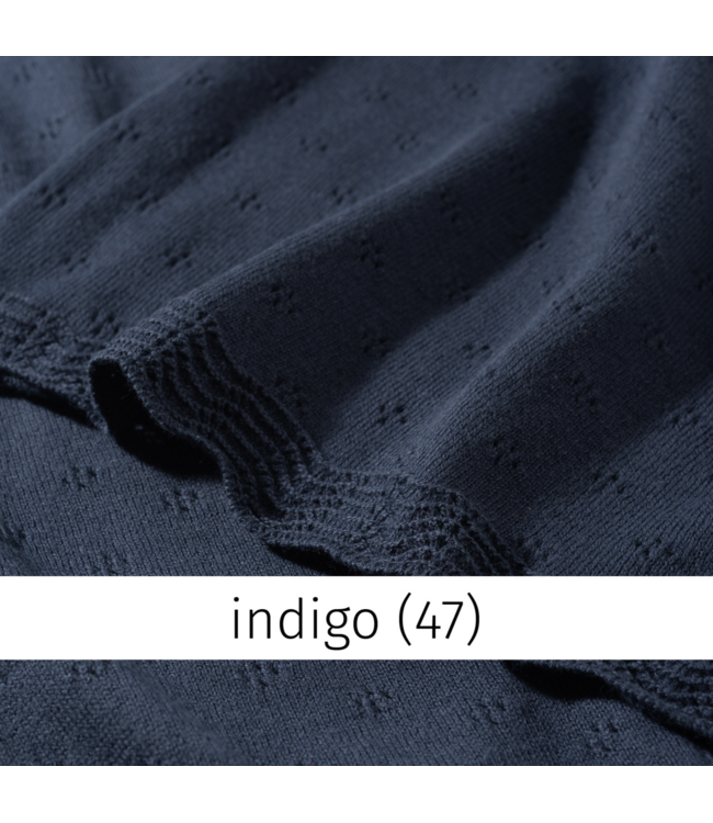 Heidekönigin •• bio-Katoenen ajour vest HOLA | indigo